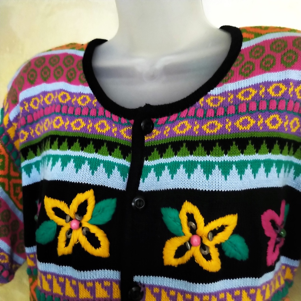 Gorgeous Vintage Lizwear Cardigan EUC M/L - Picture 2 of 6